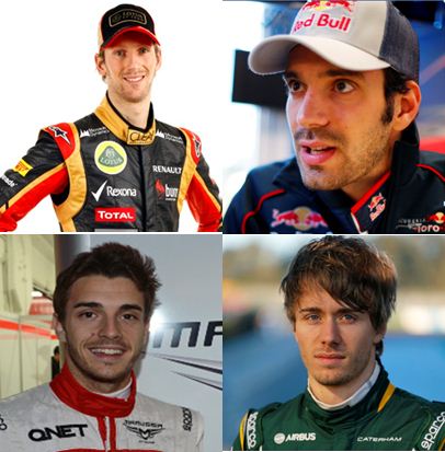 les quatre pilotes franais en f1